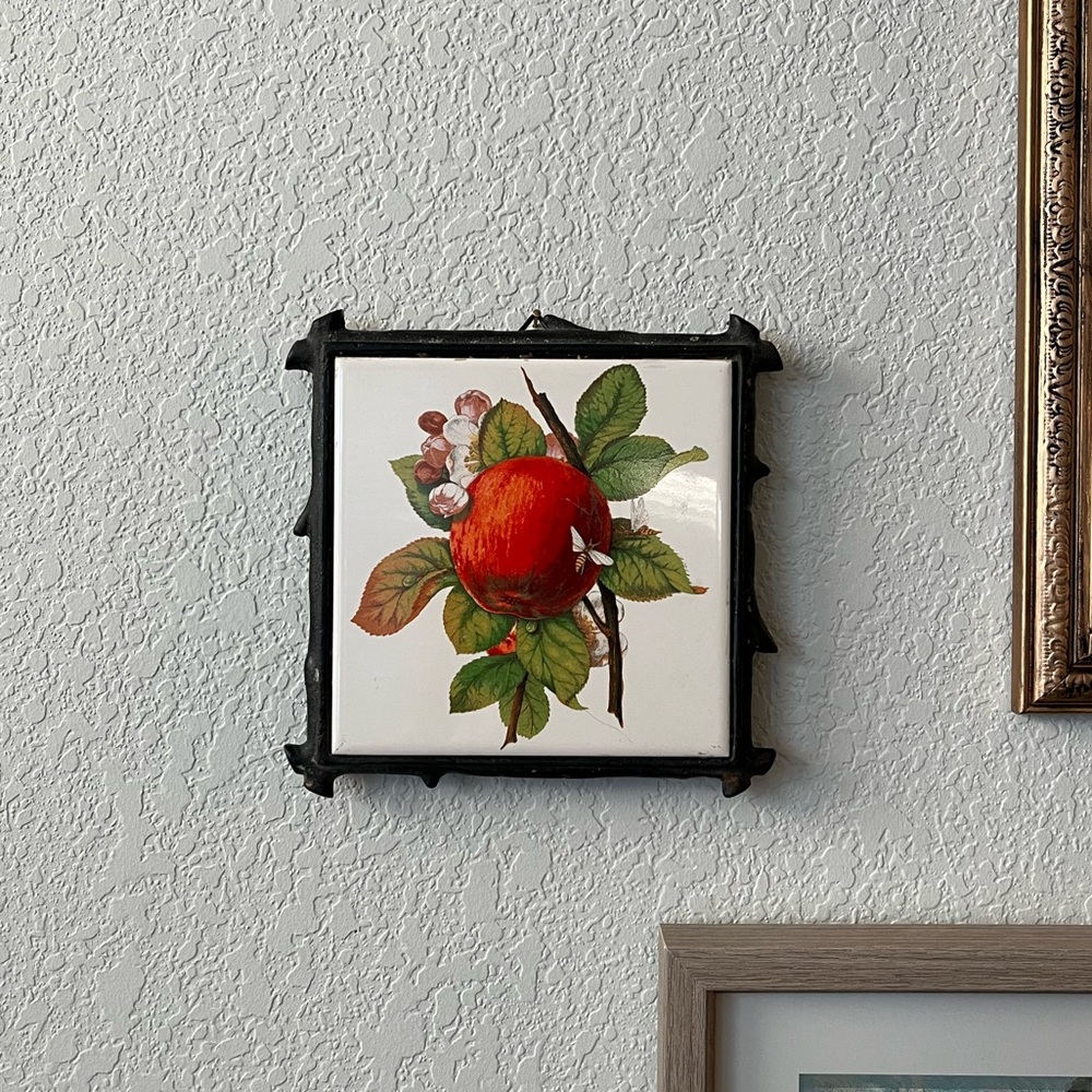 Vintage Lanka Walltiles Apple and Bumble Bee Decorative Tile